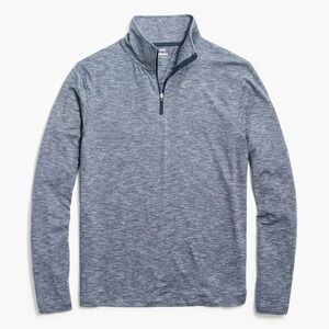 J. Crew Mens Heathered Blue Performance Quarter-Zip
